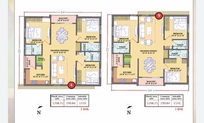 Gallery Cover Image of 1280 Sq.ft 2 BHK Apartment for buy in Kukatpally for 5500000