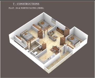 BHK 1350 Sqft Flat for sale at Horamavu, Property ID 18560942