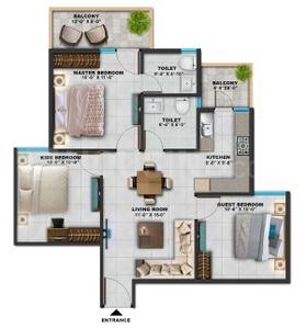 Gallery Cover Image of 680 Sq.ft 2 BHK Apartment for buy in Old Faridabad for 2356000