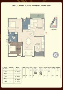 Gallery Cover Image of 1400 Sq.ft 2 BHK Apartment for buy in Ramky Golden Circle, Malikdanguda for 6018600