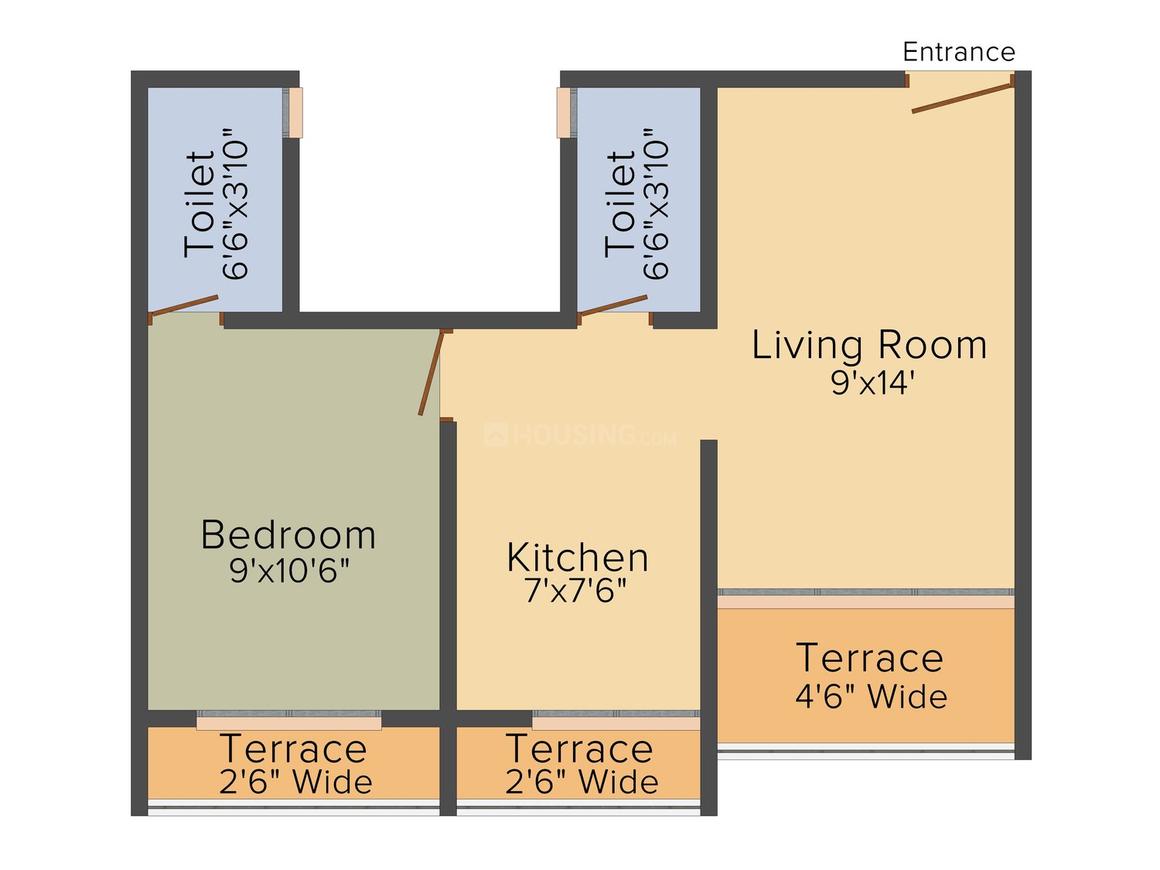 Floor Plan Floor Plan Image of 615 Sq.ft 1 BHK Independent Floor for buy in Karjat for 1660500
