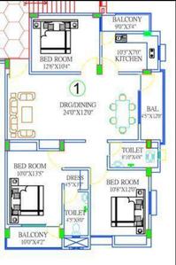 Gallery Cover Image of 1460 Sq.ft 3 BHK Apartment for buy in Aparna Architect Kamla Apartment, Rukanpura for 8760000