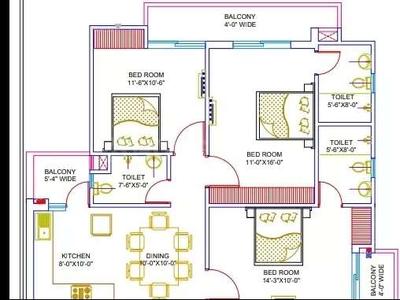 Gallery Cover Image of 1688 Sq.ft 3 BHK Apartment for buy in Vrindavan Yojna for 6758840