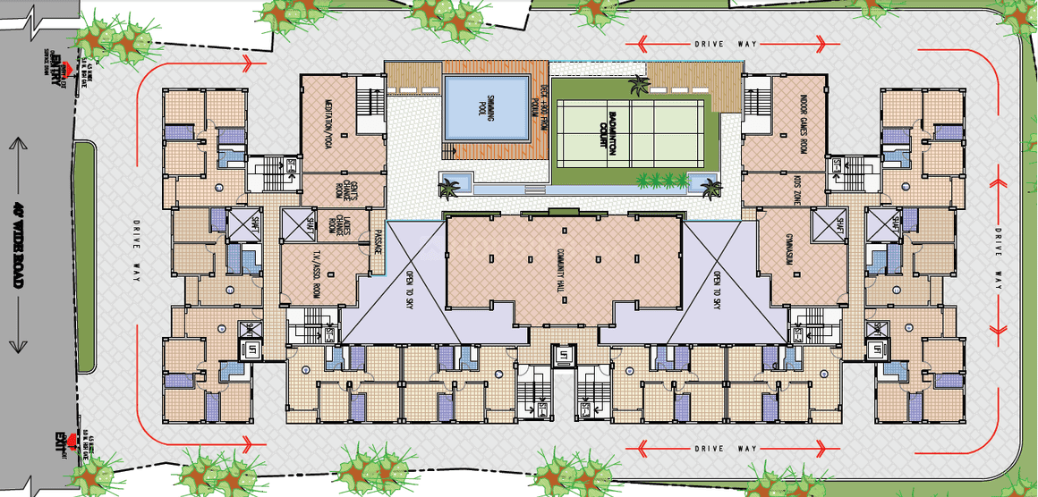Floor Plan Floor Plan Image of 893 Sq.ft 1 BHK Apartment for buy in Saptarshi Park for 1964600