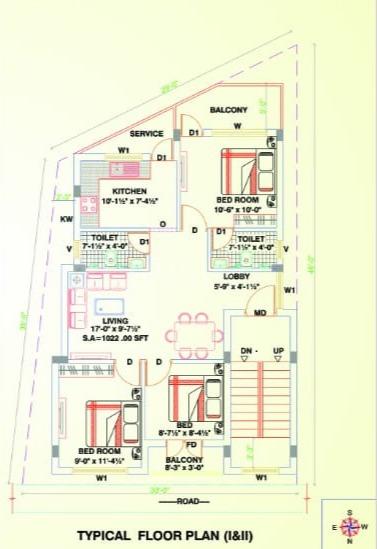 Floor Plan Floor Plan Image of 1022 Sq.ft 3 BHK Independent Floor for buy in Selaiyur for 5600000