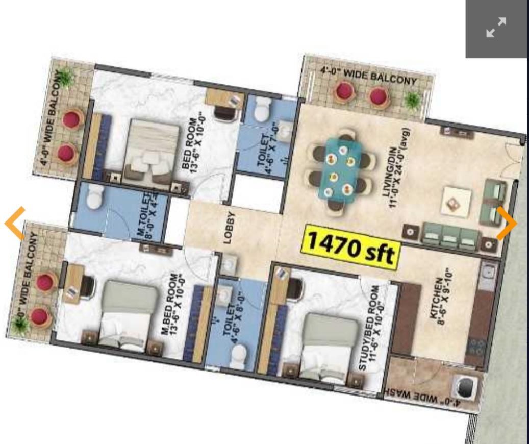 Floor Plan Floor Plan Image of 930 Sq.ft 2 BHK Apartment for buy in Kodipalya for 3905000