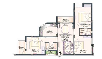 3 BHK अपार्टमेंट