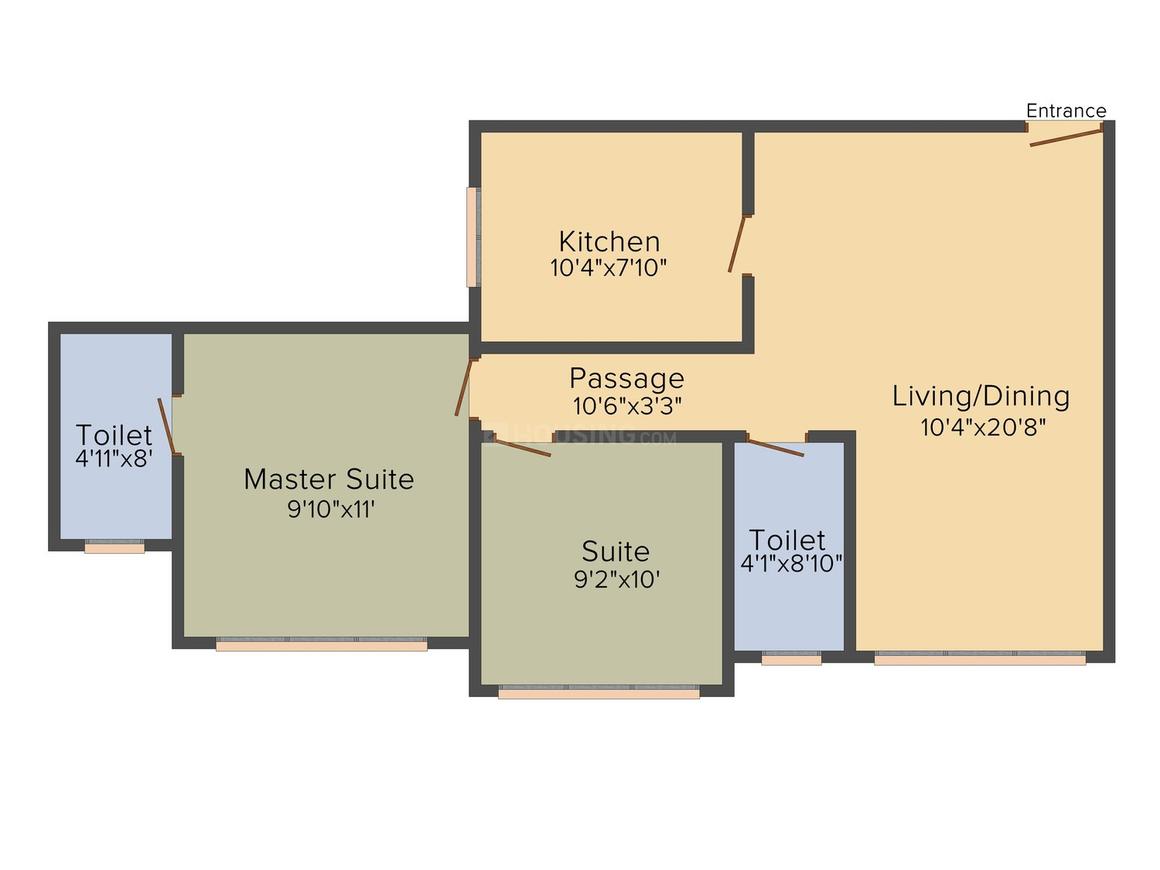 Floor Plan Floor Plan Image of 1153 Sq.ft 2 BHK Apartment for buy in Mulund West for 16000000