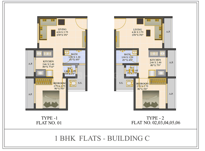 610 Sqft 1 Bhk Apartment For In Crown Residency Mumbra Thane Property Id 7708564 610 Sqft 1 Bhk Apartment For In, House Plan For 20×40 Site