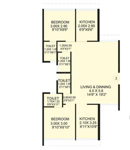 3 BHK अपार्टमेंट