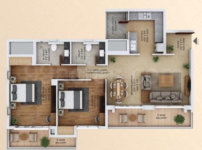 2 BHK अपार्टमेंट