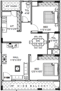 Gallery Cover Image of 1100 Sq.ft 2 BHK Apartment for buy in Mallampet for 4000000