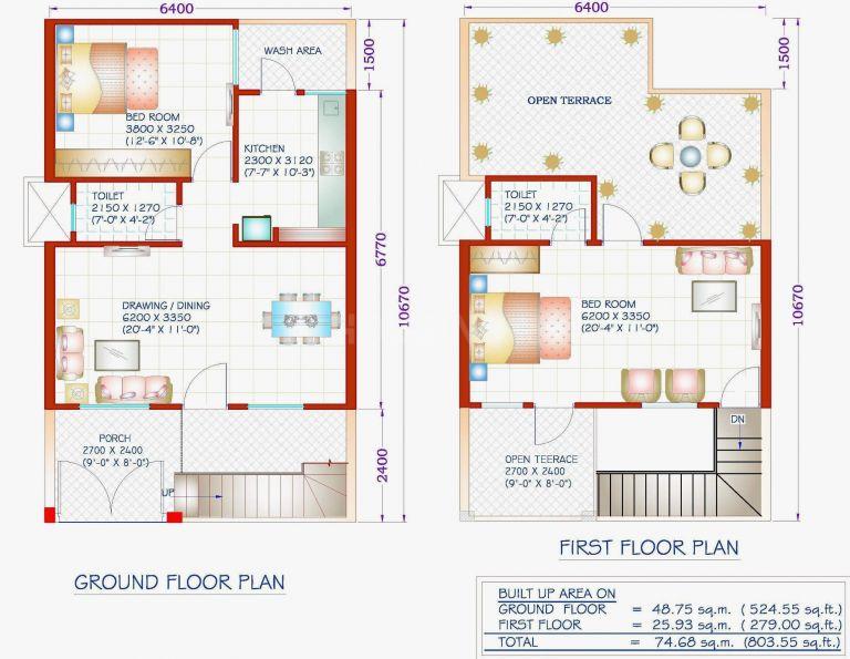 Floor Plan Floor Plan Image of 1000 Sq.ft 2 BHK Independent House for buy in Peer Gate Area for 2500000