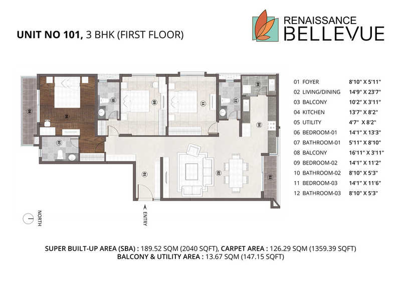 Renaissance Bellevue in Malleswaram, Bangalore Price