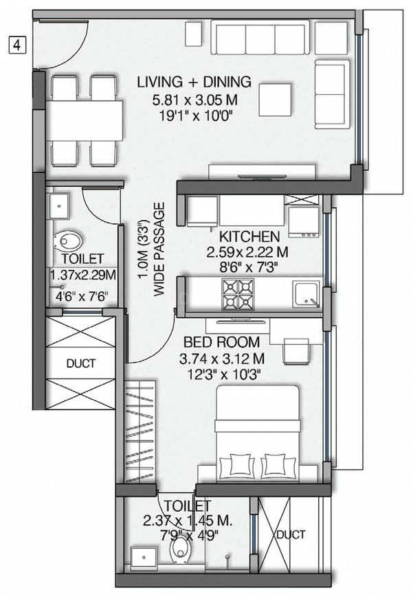 1 BHK Apartment