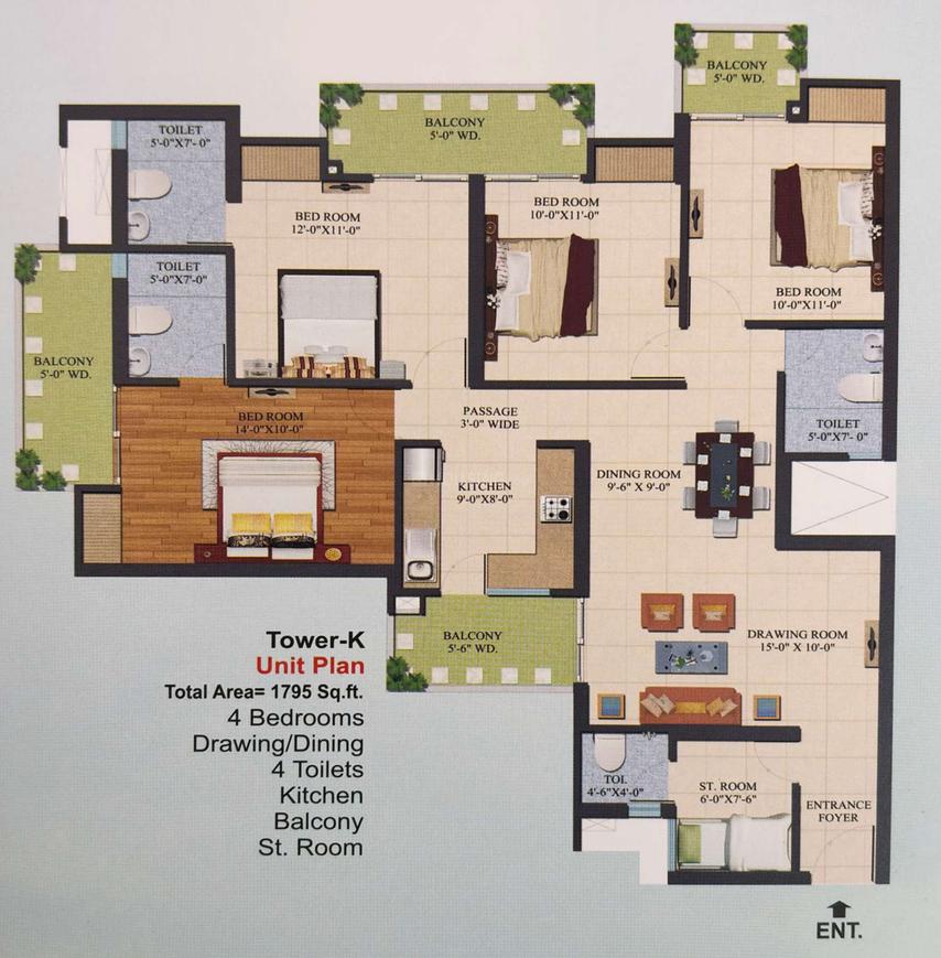 Ajnara Le Garden Phase 3 Tower K L M & N - Image 16