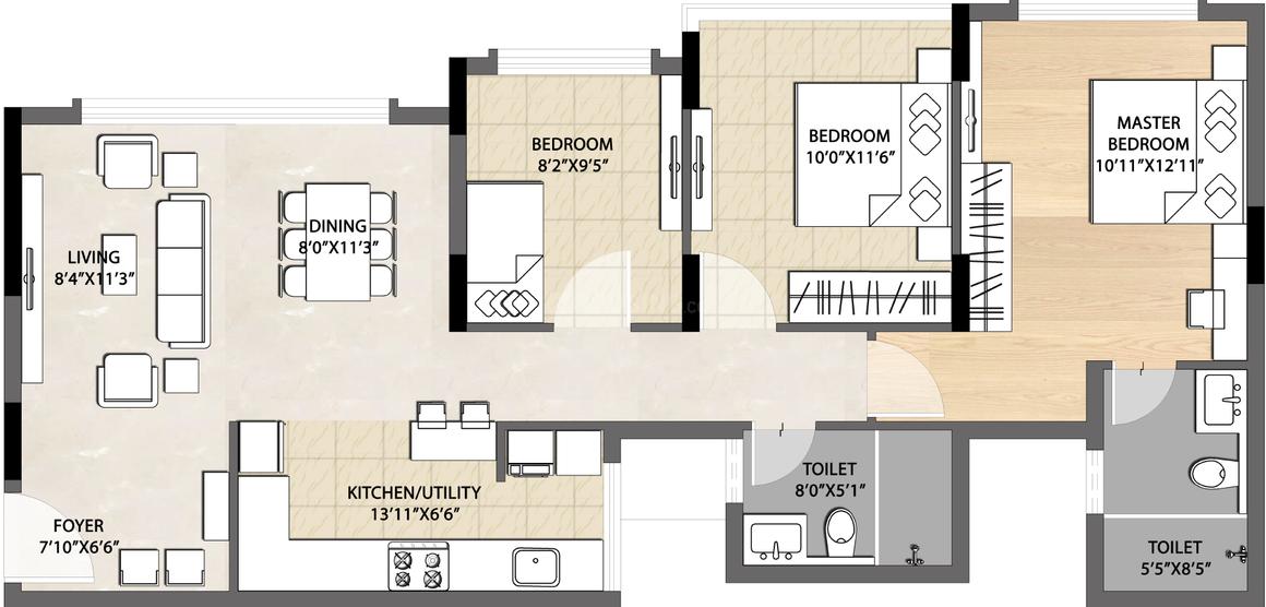 2.5 BHK Apartment